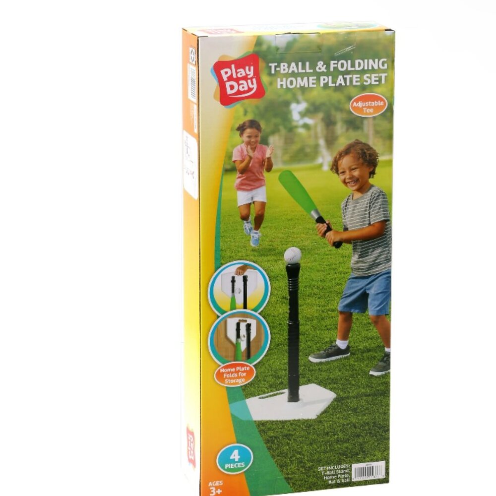 Play Day T-Ball & Folding Home Plate Sport Set , 4 piece set